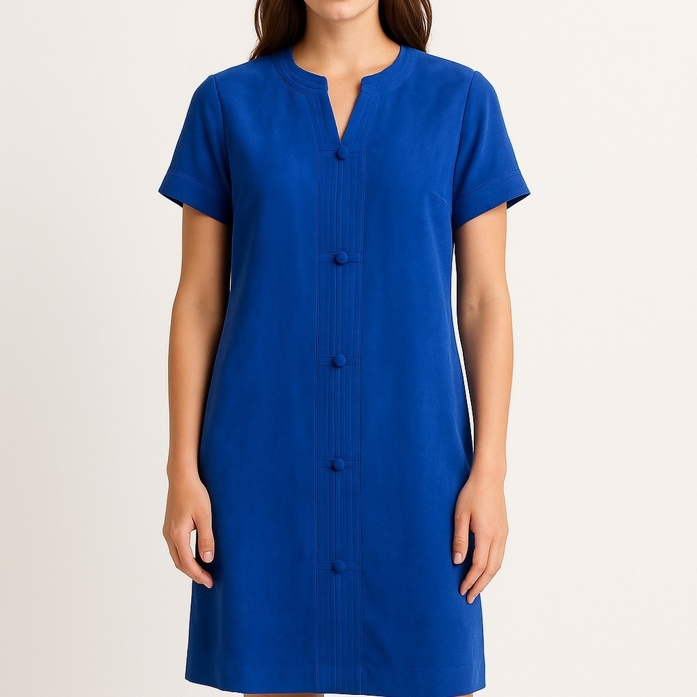 Spenser Jeremy Vintage Beautiful Blue Silk Midi Dress Lined NWT Size 16